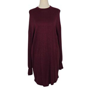 VELVET TORCH Soft Knit Burgundy Mini Dress Long Sleeve Size Medium  NWOT